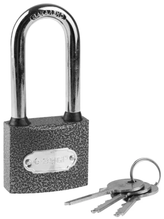 Замок ЗУБР "МАСТЕР" навесной, металлический корпус, удлиненная закаленная дужка, 50мм 3712-50-1 купить в Нижневартовске