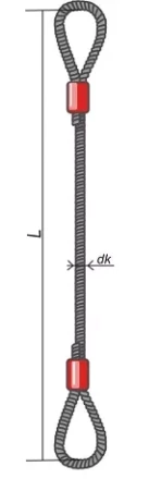 Строп канатный петлевой СКП 8 т  L=4 м опрессовка купить в Нижневартовске