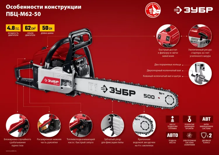 Бензопила ПБЦ-М62-50 серия МАСТЕР купить в Нижневартовске