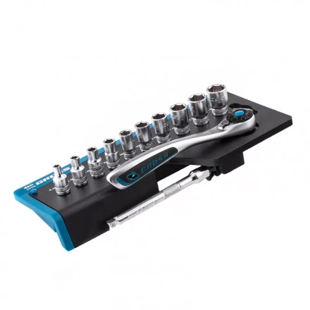 Набор торцевых головок трещотка 120 зубьев 12 предметов 1/4" CrV Gross 14141 купить в Нижневартовске