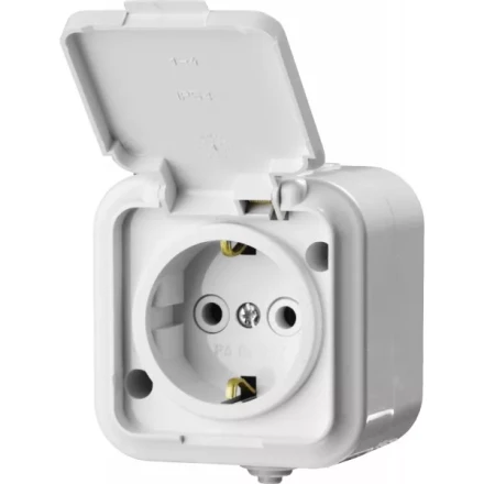 Розетка STAYER "MASTER" "MAXIMA" одноместная, с заземлением, с защитной крышкой, IP54, 16А, 220В 54306-W купить в Нижневартовске