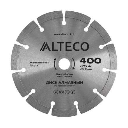 Диск алмазный по железобетону ALTECO 400x25.4x3.2 мм 66491 купить в Нижневартовске