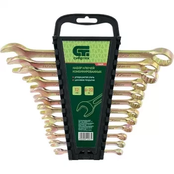 Набор ключей комбинированных 6-22 мм. 12 шт., СИБРТЕХ 15439 купить в Нижневартовске