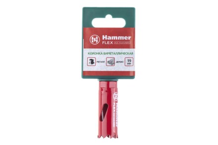 Коронка биметаллическая HAMMER Ф19х38мм 1/2&quot;  BiMETALL (224-001) купить в Нижневартовске