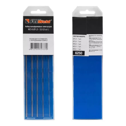 Вольфрамовый электрод WZ-8 d=1,0 - 3,0 набор FoxWeld купить в Нижневартовске