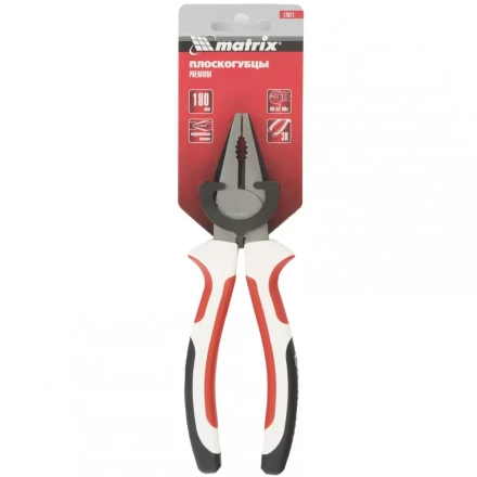 Плоскогубцы Premium 180 мм трехкомпонентные рукоятки MATRIX 17071 купить в Нижневартовске