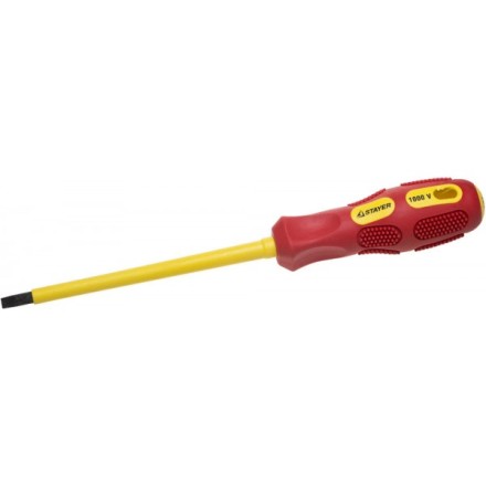 Отвертка STAYER &quot;PROFESSIONAL&quot; &quot;MAX-GRIP&quot; диэлектрическая, двухкомпонентная рукоятка, Cr-V, SL 5,5x125мм 25827-05-125 G купить в Нижневартовске