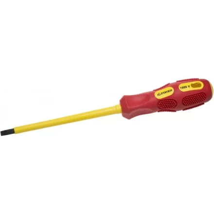 Отвертка STAYER "PROFESSIONAL" "MAX-GRIP" диэлектрическая, двухкомпонентная рукоятка, Cr-V, SL 5,5x125мм 25827-05-125 G купить в Нижневартовске