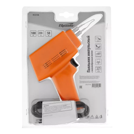 Паяльник импульсный с петлеобразным жалом, 100 Вт, 220 В Sparta 913110 купить в Нижневартовске