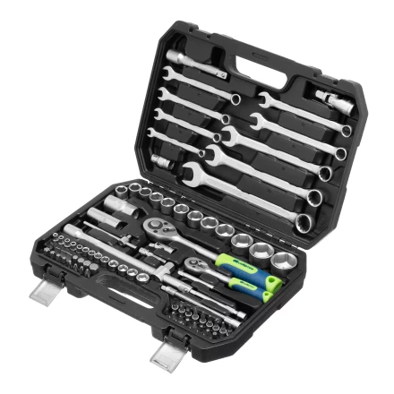 Набор инструментов Сибртех 13391, 1/2", 1/4", пластиковый кейс, 82 предмета купить в Нижневартовске