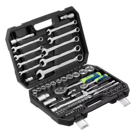 Набор инструментов Сибртех 13391, 1/2", 1/4", пластиковый кейс, 82 предмета купить в Нижневартовске
