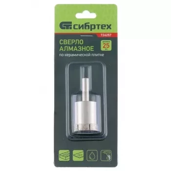 Сверло по стеклу и керамической плитке 18 х 50 мм цилиндр. хв. СИБРТЕХ 726187 купить в Нижневартовске