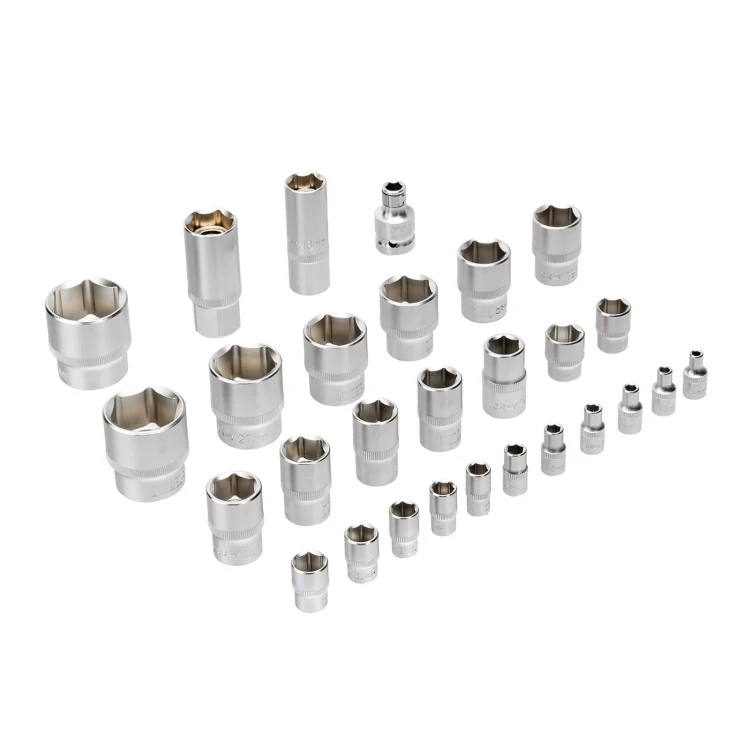 Набор инструментов Denzel, 1/2", 1/4", CrV, S2, пластиковый кейс, 82 предмета 15809 купить в Нижневартовске