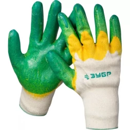 Перчатки ЗУБР &quot;МАСТЕР&quot; трикотажные, х/б, двойная обливная ладонь из латекса, L-XL 11459-XL