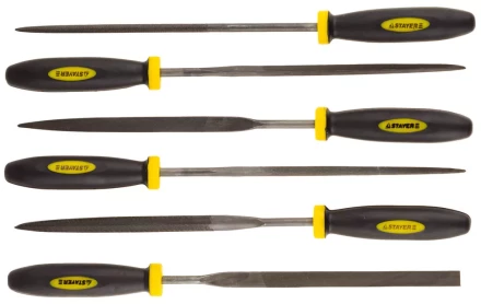 Набор STAYER "PROFI" Надфили с двухкомпонентной ручкой, 100мм, 6шт 16010-H6_z01 купить в Нижневартовске