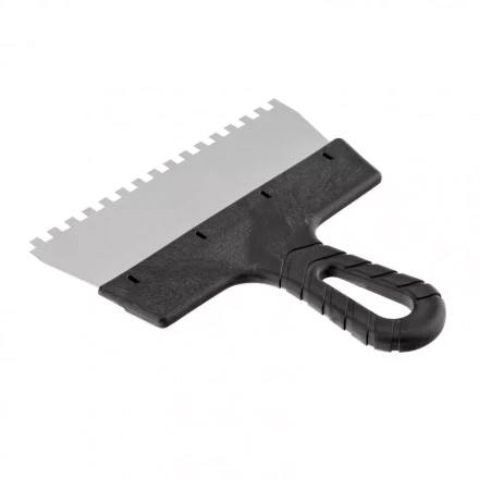 Шпатель из нержавеющей стали 200 мм зуб 6 х 6 мм пластмассовая ручка Россия 85158 купить в Нижневартовске