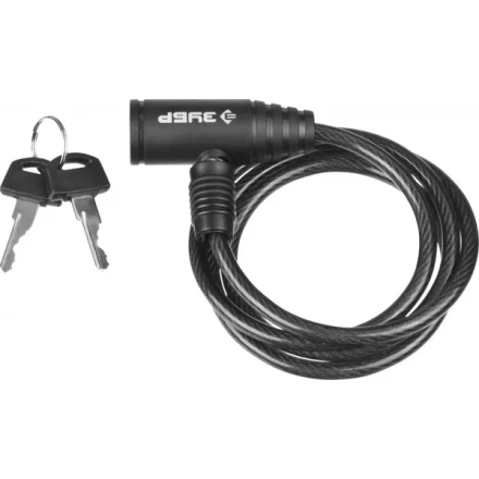 Замок ЗУБР "СТАНДАРТ", тросовый, 2 ключа в комплекте, длина троса 950мм, d 6мм 37269-95 купить в Нижневартовске