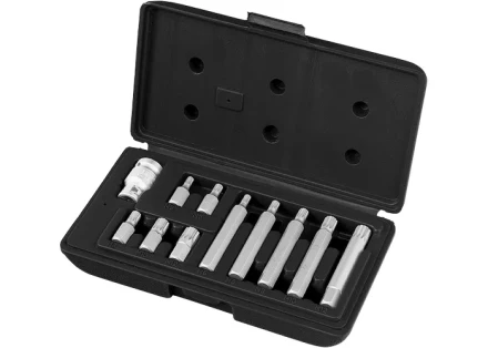 Набор бит SPLINE,  хвостовик-шестигранник 1  1/2'', CrV,10 мм, 11 пред  STELS 11312 купить в Нижневартовске