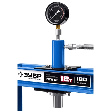 ЗУБР ПГН-12, 12 т, гидравлический пресс с гидронасосом и манометром, Профессионал (43072-12) купить в Нижневартовске