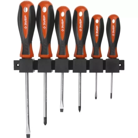 Набор ЗУБР "МАСТЕР": Отвертки, Cr-v, эргономичная двухкомпонентная рукоятка, 6шт, на пластиковой стойке 25065-H5_z02 купить в Нижневартовске