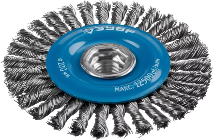 ЗУБР &quot;ПРОФЕССИОНАЛ&quot;. Щетка дисковая для УШМ, плетеные пучки стальной проволоки 0,5мм, 100ммхМ14 35192-100_z02 купить в Нижневартовске