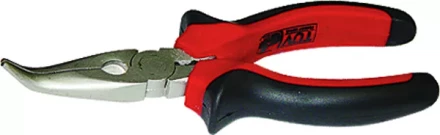 Длинногубцы NICKEL 180 мм изогнутые никелированные двухкомпонентные рукоятки MATRIX 17422 купить в Нижневартовске