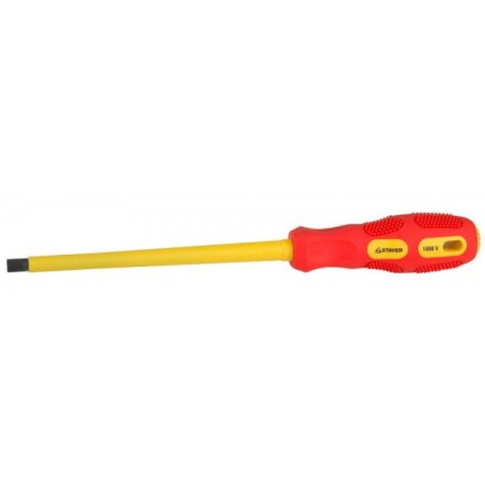 Отвертка STAYER &quot;PROFESSIONAL&quot; &quot;MAX-GRIP&quot; диэлектрическая, двухкомпонентная рукоятка, Cr-V, SL 8,0x175мм 25827-08-175 G купить в Нижневартовске