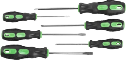 Набор URAGAN: Отвертки с двухкомпонентной рукояткой, SL3x75, 5x100, 6x100. PH0x75, 1x100, 2x100, 6 предм 25188-H6 купить в Нижневартовске