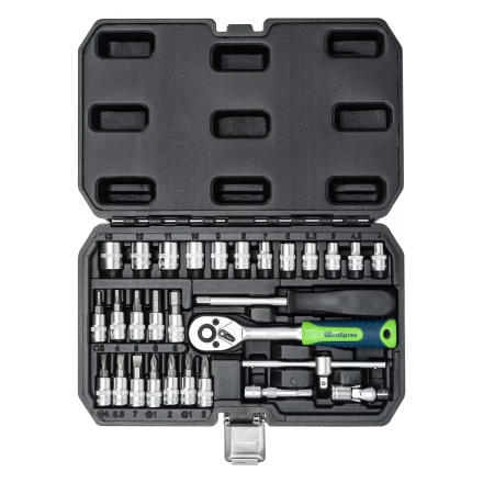 Набор инструментов Сибртех 13392, 1/4", пластиковый кейс, 29 предметов купить в Нижневартовске