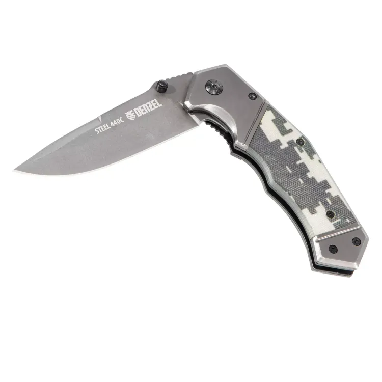 Нож складной Denzel 79209, многоцелевой, системы Liner-Lock, с накладкой G10 на эргономичной рукоятке купить в Нижневартовске