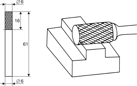 Борфреза Цилиндрическая A 6х6 Энкор 21700 купить в Нижневартовске