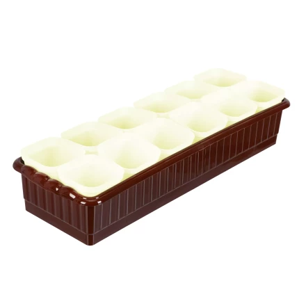 Набор для рассады Palisad 643450, поддон 470х166х82 мм, 12 горшочков по 250 мл. с выдвижным дном купить в Нижневартовске