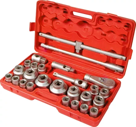 Набор торцевых головок квадратных 3/4–1, головки 21 х 65 мм 26 предметов в пластиковом боксе MATRIX 13539 купить в Нижневартовске