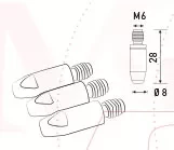 Наконечник к гор п/а M6 d 0,8 мм L28 тело 8 Cu-Cr-Zr Aurora купить в Нижневартовске