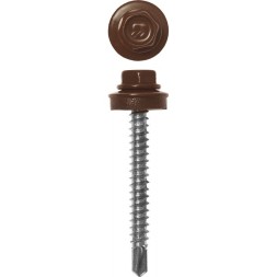 Саморезы ЗУБР окраш., RAL 8017 шокол.-коричн., для крепл. кров. матер. к дерев. обреш., 4.8x65мм, 180шт 4-300315-48-065-8017