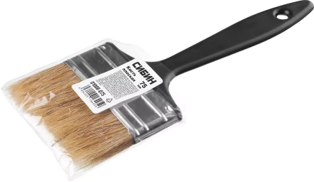 Кисть плоская СИБИН, пластиковая ручка, светлая щетина, 75мм 01008-075 купить в Нижневартовске