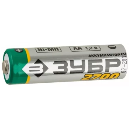 Аккумулятор ЗУБР никель-металлгидридный, тип АА, 2700мАч, 4шт на карточке 59275-4C купить в Нижневартовске