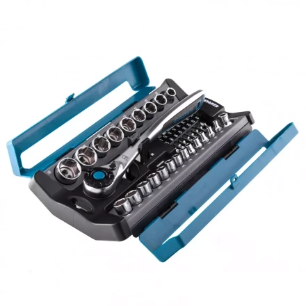 Набор торцевых головок трещотка 120 зубьев 41 предмет 1/2" 1/4" CrV Gross 14143 купить в Нижневартовске