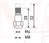 Держатель наконечника M6 28mm (36KD) MD0063-00 Ref Aurora купить в Нижневартовске