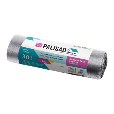 Пакеты для мусора 20 л x 30 шт. серые, Home Palisad 927015 купить в Нижневартовске