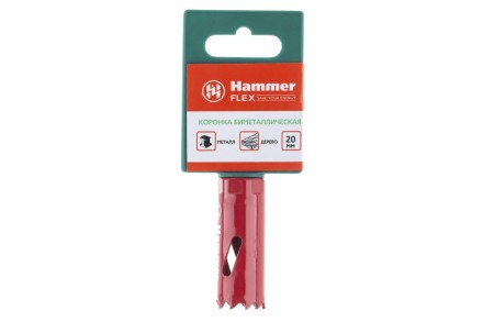 Коронка биметаллическая HAMMER Ф20х38мм 1/2&quot; BiMETALL (224-002) купить в Нижневартовске