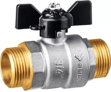 ЗУБР d 3/4, ручка бабочка, папа-папа, полнопроходной шаровой кран (51327-3/4) купить в Нижневартовске