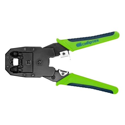 Клещи для обжима телефонных и компьютерных клемм Сибртех 17733 4P, 6P, 8P, функция обрезания проводов купить в Нижневартовске