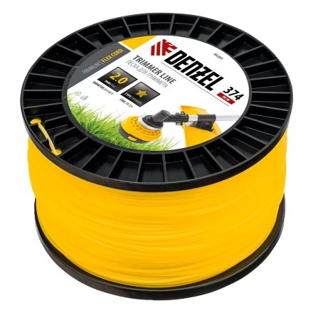 Леска для триммера звезда, 2,0мм х 374м, на DIN катушке FLEX CORD,  Denzel 96285 купить в Нижневартовске