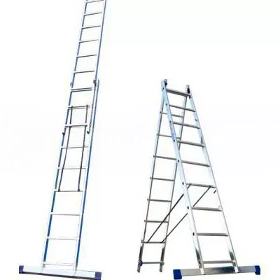 Лестница двухсекционная 2х12 RD212 RedVerg алюминиевая, h= 3,18-5,26 м, 12,6 кг купить в Нижневартовске