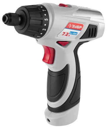 Шуруповерт ЗУБР 2-х скор,Li-Ion,реверс,15+1,зарядка 3-5ч,10мм,0-160 и 0-320об/мин,1,5А/ч,7,2В,набор бит,в блистере ЗДА-7.2-Ли Б купить в Нижневартовске
