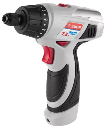 Шуруповерт ЗУБР 2-х скор,Li-Ion,реверс,15+1,зарядка 3-5ч,10мм,0-160 и 0-320об/мин,1,5А/ч,7,2В,набор бит,в блистере ЗДА-7.2-Ли Б купить в Нижневартовске