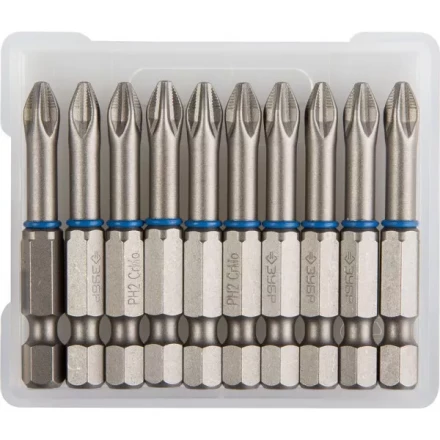 Биты ЗУБР "ЭКСПЕРТ" торсионные кованые, обточенные, хромомолибденовая сталь, тип хвостовика E 1/4", PH2, 50мм, 10шт 26011-2-50-10 купить в Нижневартовске