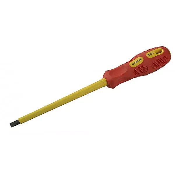 Отвертка STAYER "PROFESSIONAL" "MAX-GRIP" диэлектрическая, двухкомпонентная рукоятка, Cr-V, SL 6,5x150мм 25827-06-150 G купить в Нижневартовске