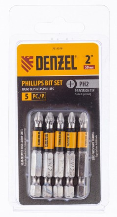 Набор бит, PH2x50, 5 шт. Denzel 7711316 купить в Нижневартовске